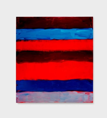 Sean Scully, vaste lijn rood blauw, 2015