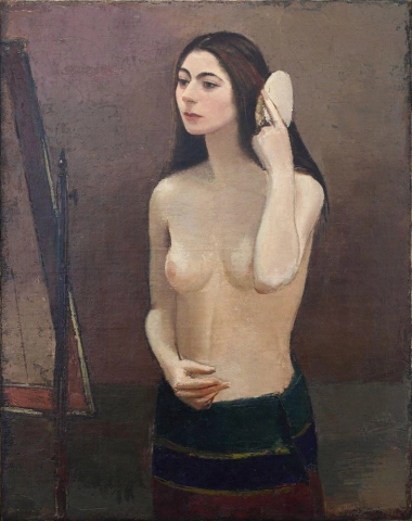 Sergius Pauser jente foran speilet 1931