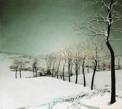 ヴァレリウス・デ・セーデレール「夕暮れの雪風景」1924年