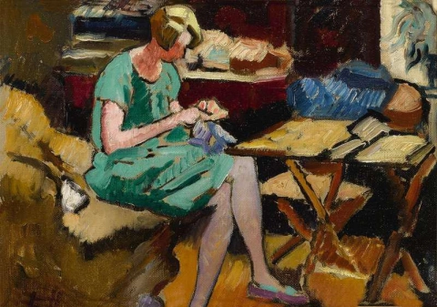 缝纫女工，约 1925 年