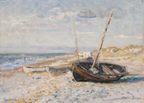 Viggo Johansen, Båter på stranden ved skaven 1910