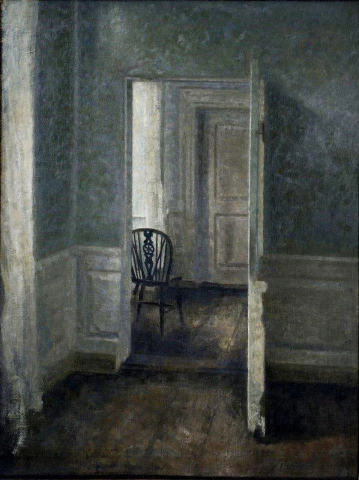 Vilhelm Hammersh, Interior con silla Windsor, 1913