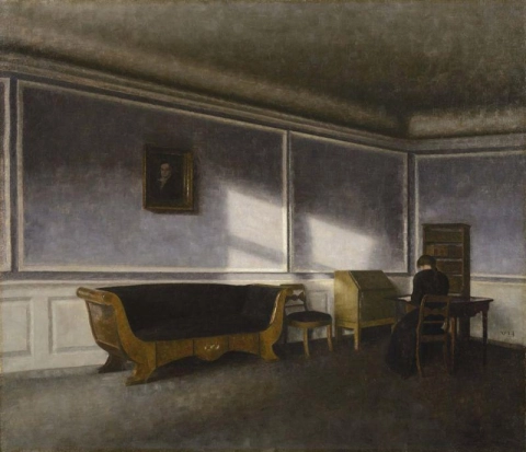 Vilhelm Hammershoi, Sun in the Drawing Room - 1910