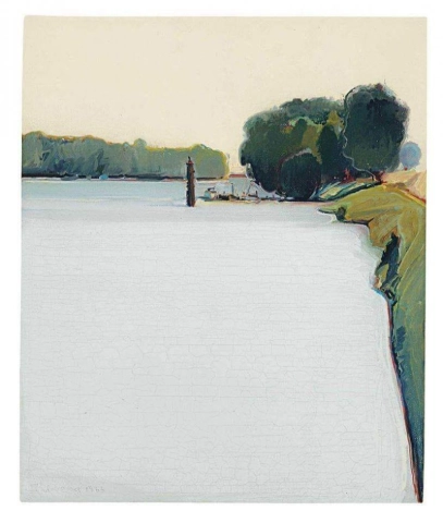 Уэйн Тибо, River Levee And Dock, 1966 год.