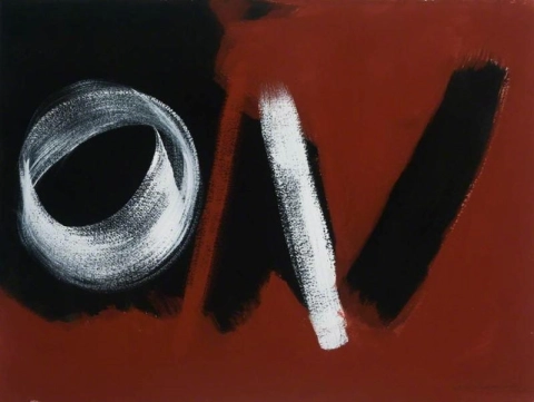 Wilhelmina Barns-Graham, blanco y negro sobre terracota 2002