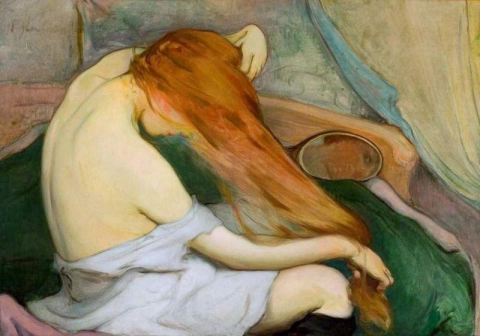 Wladys Aw Slewinski - Mujer peinándose 1897